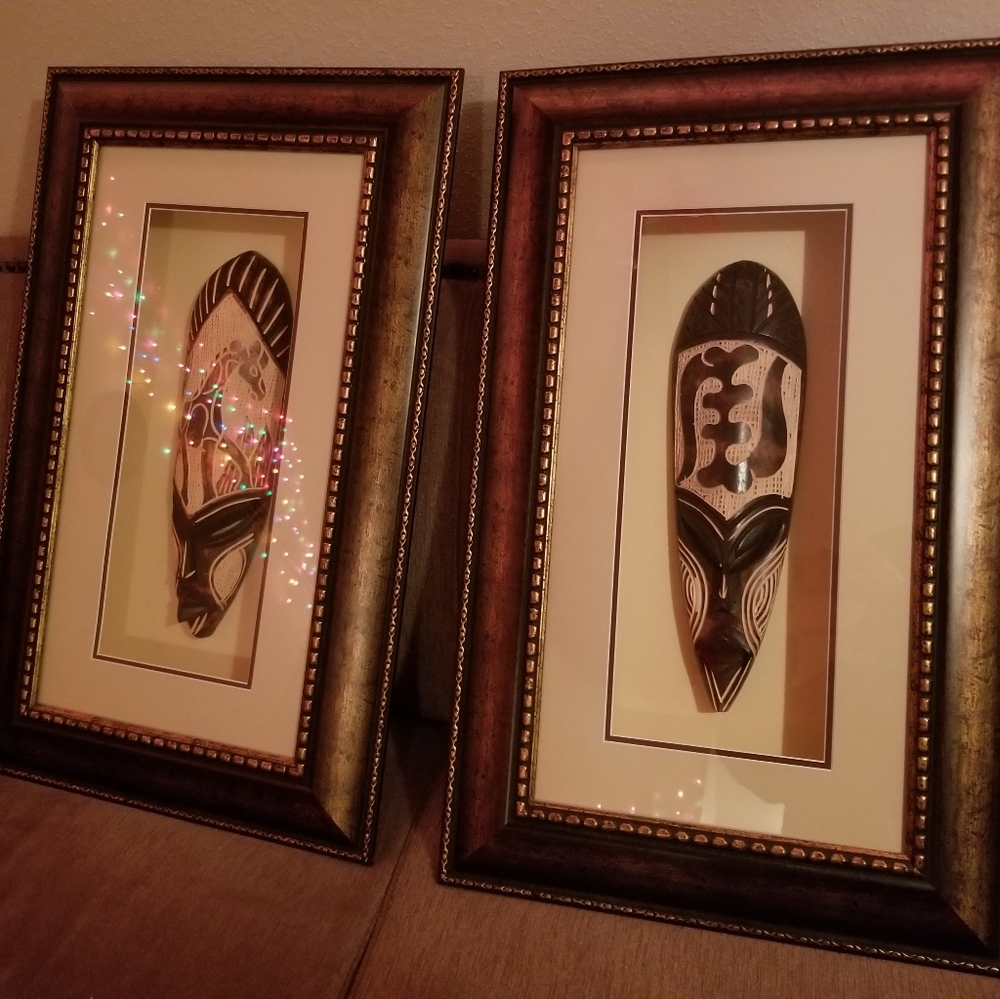 Framed African Tribal Masks Art Bundle